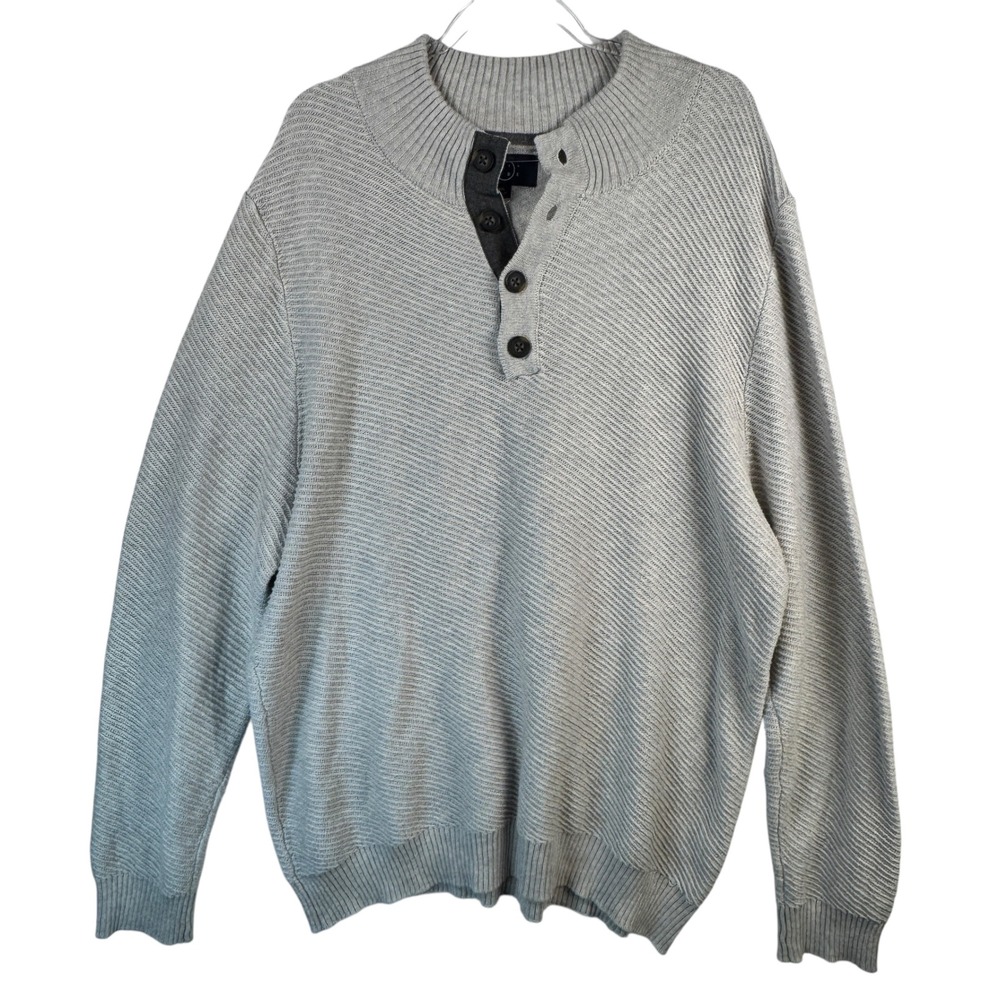 Even Tide Textured Knit Sweater‎ Sz XXL Gray Pullover Stitch Fix Coastal Grandpa